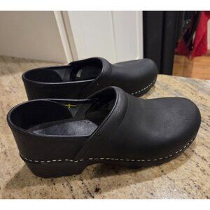 KLAGN Swedish Clog-Closed Black Leather Clog Women’s Eur 43 44 US 12